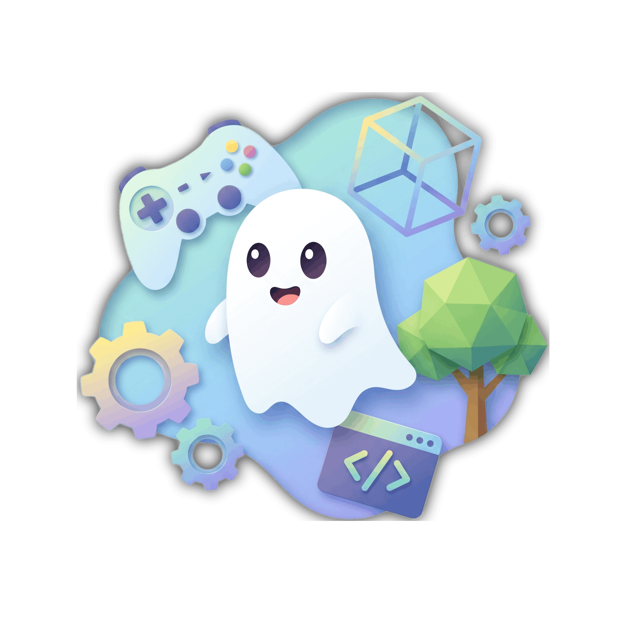 GUMO assistant artwork with controller and 3D scene icons