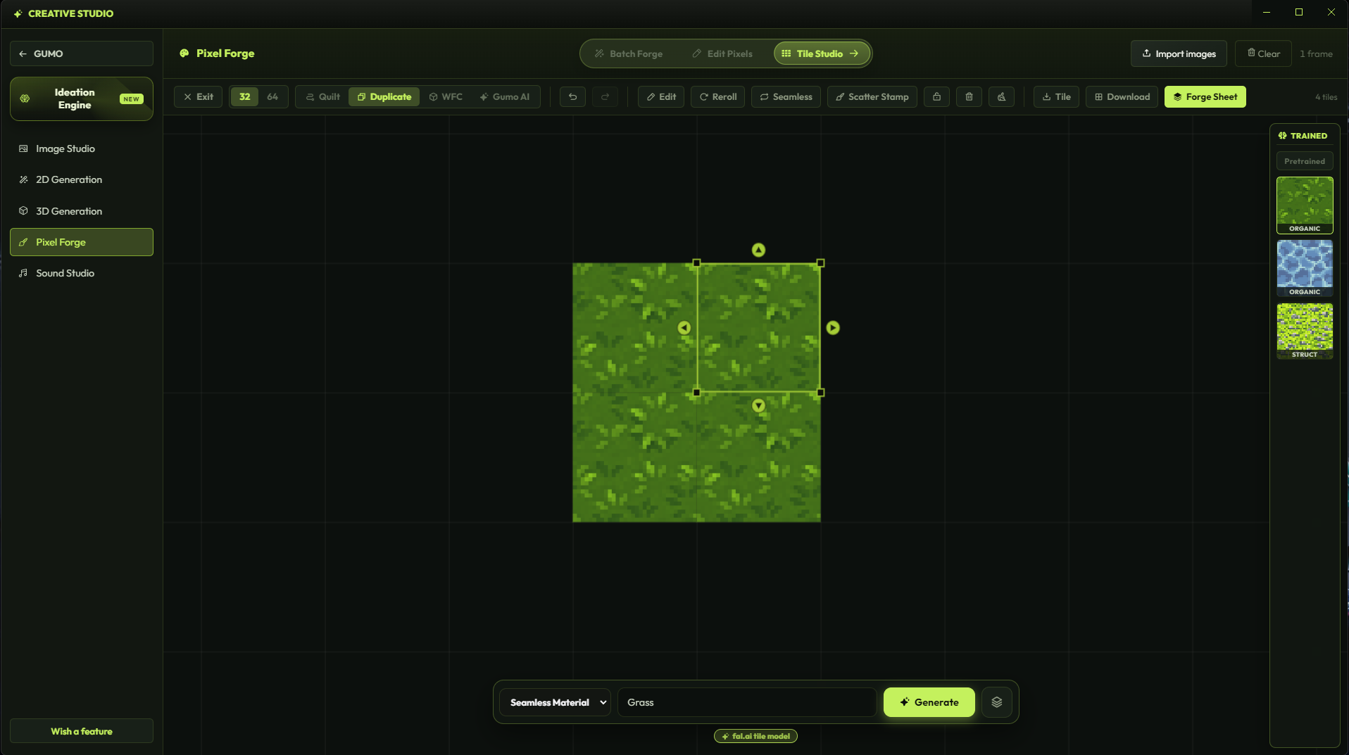 GUMO Tile Studio interface